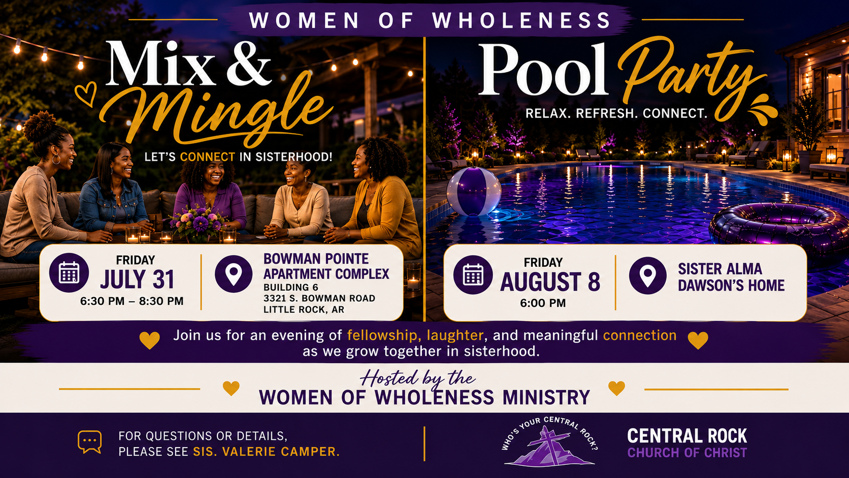 Women of Wholeness Mix & Mingle & Pool Party